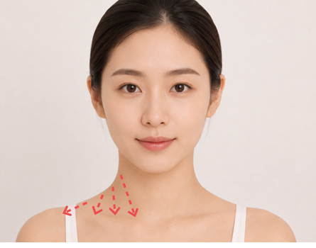 STEP 03 목 앞 → 쇄골